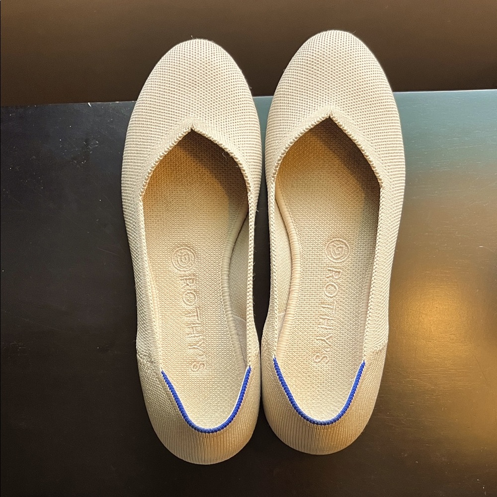 Rothy's Beige and Blue Women's Flats